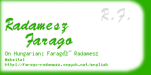 radamesz farago business card